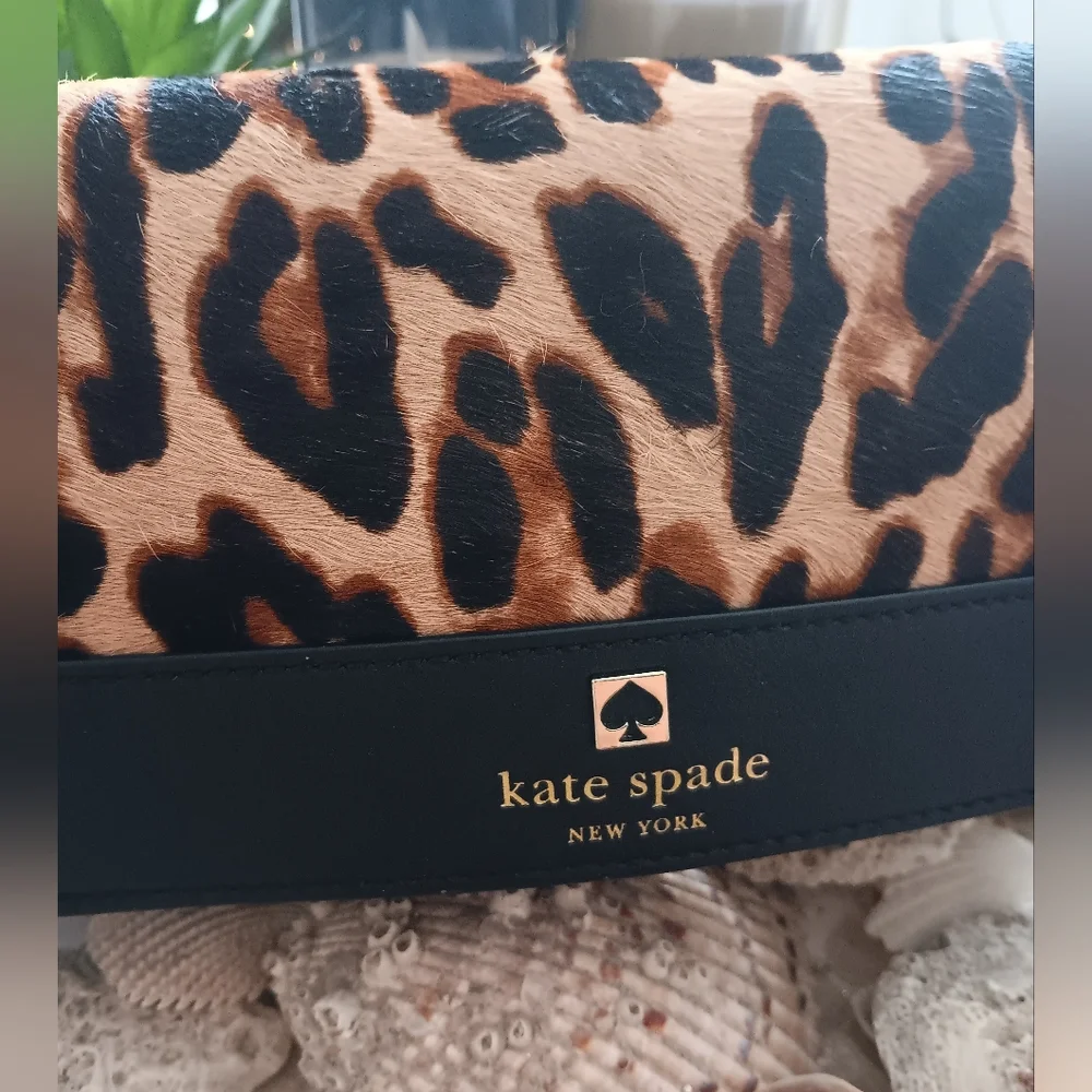 Kate Spade Leopard Calf Hair Clutch EUC - Picture 3 of 9